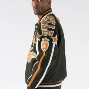 Pelle Pelle Dark Green Varsity Wool Jacket | Victory & Glory view 1
