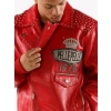 Pelle Pelle Red Lethal Studded Leather Jacket