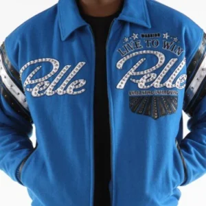 Pelle Pelle Live To Win Blue Wool Jacket | MB Jacket view 3