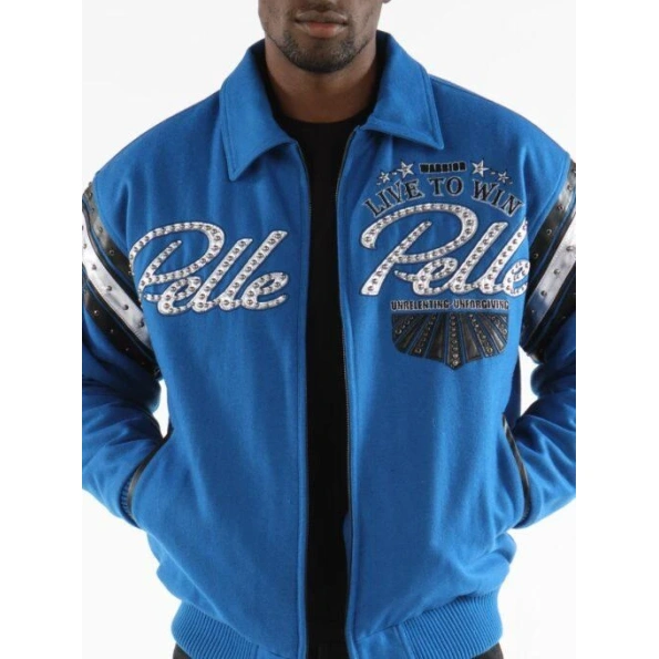 Pelle Pelle Live To Win Blue Wool Jacket