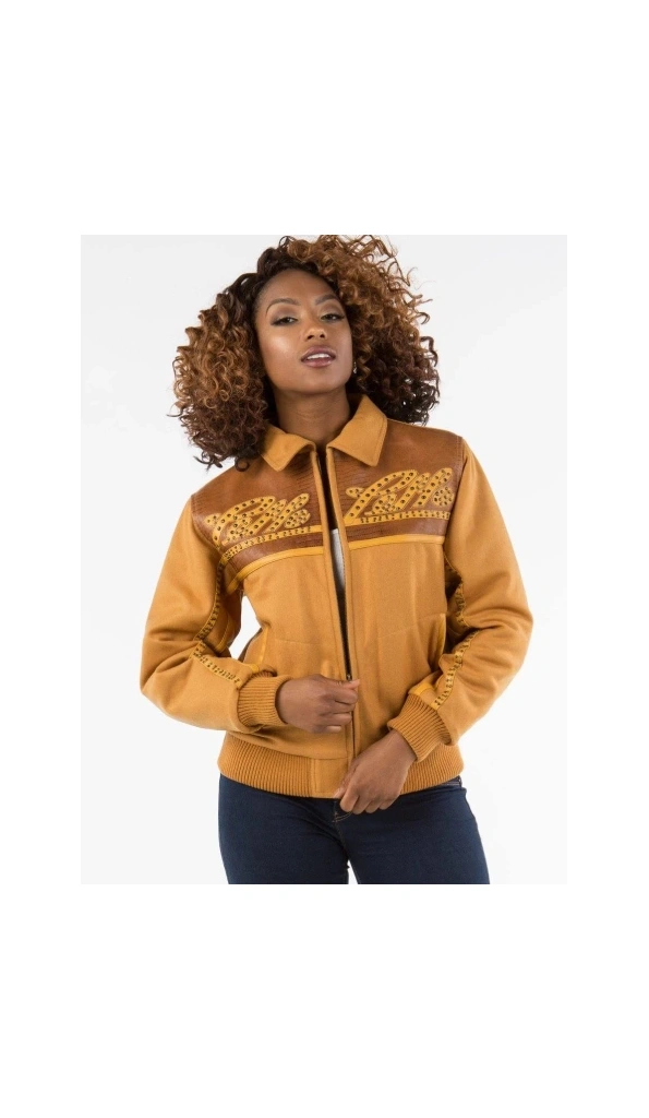Pelle Pelle Women Mustard Stud Wool Jacket