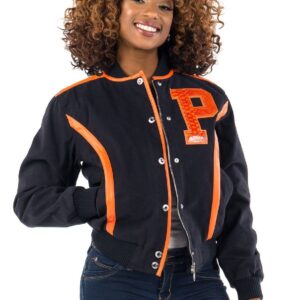 Pelle Pelle Black With Orange Stripes Jacket