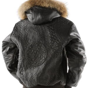 Pelle Pelle Black Encrusted Hooded Jacket