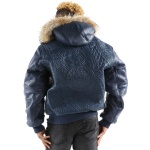 Pelle Pelle Blue Encrusted Hooded Jacket