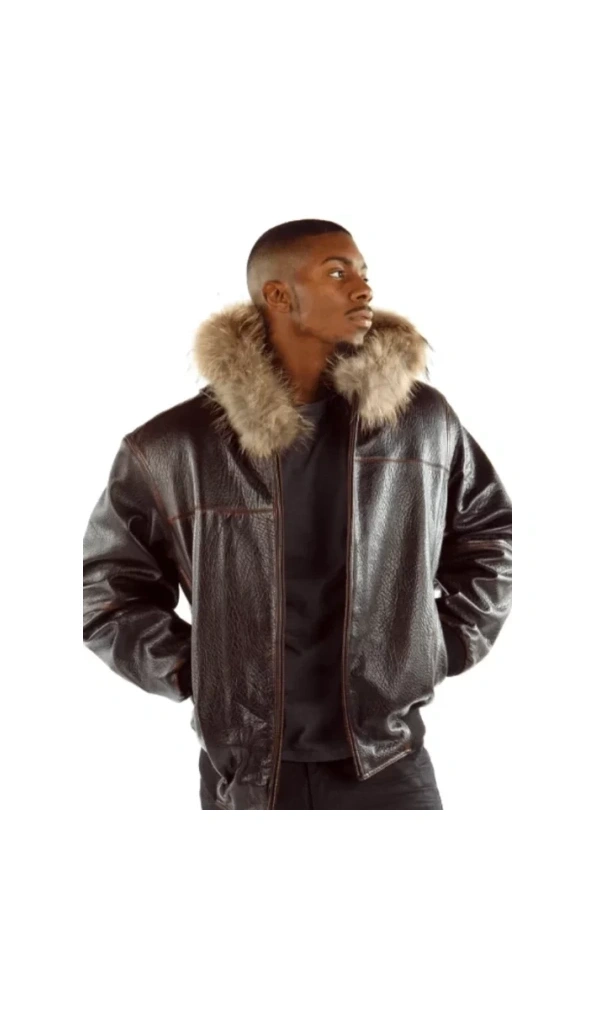 Pelle Pelle Script Fur Hood Leather Jacket | Men Jacket