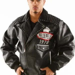 Pelle Pelle Black Lethal Men Leather Jacket | Studs Jacket