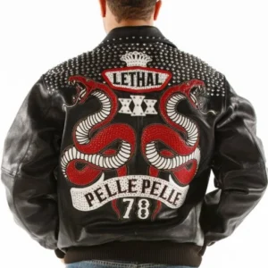 Pelle Pelle Black Lethal Men Leather Jacket | Studs Jacket view 2