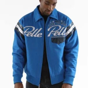 Pelle Pelle Live To Win Blue Wool Jacket | MB Jacket