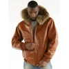 Pelle Pelle Brown Men Croc Leather Jacket