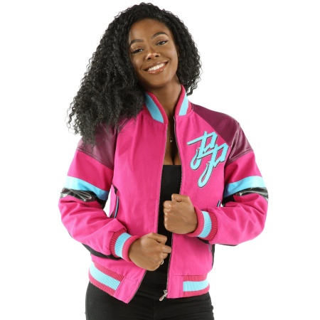 Pelle Pelle Pink Ladies Varsity Wool Jacket