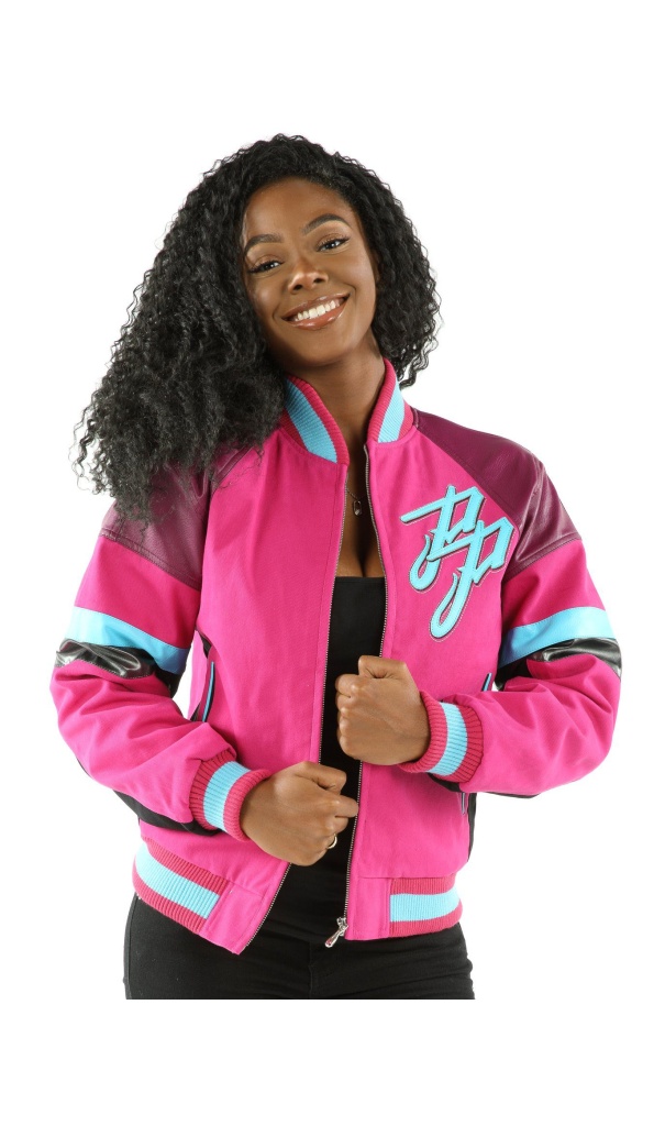 Pelle Pelle Pink Ladies Varsity Wool Jacket