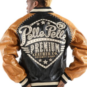Pelle Pelle Premium Brown Leather Varsity Jacket