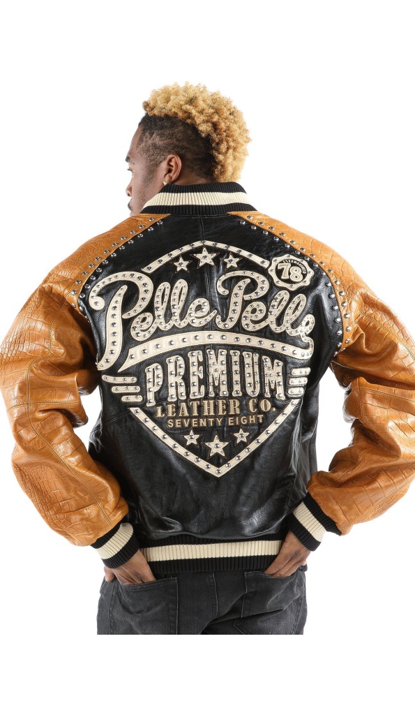 Pelle Pelle Premium Brown Leather Varsity Jacket