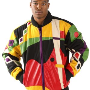 Pelle Pelle Red Abstract Bomber Jacket