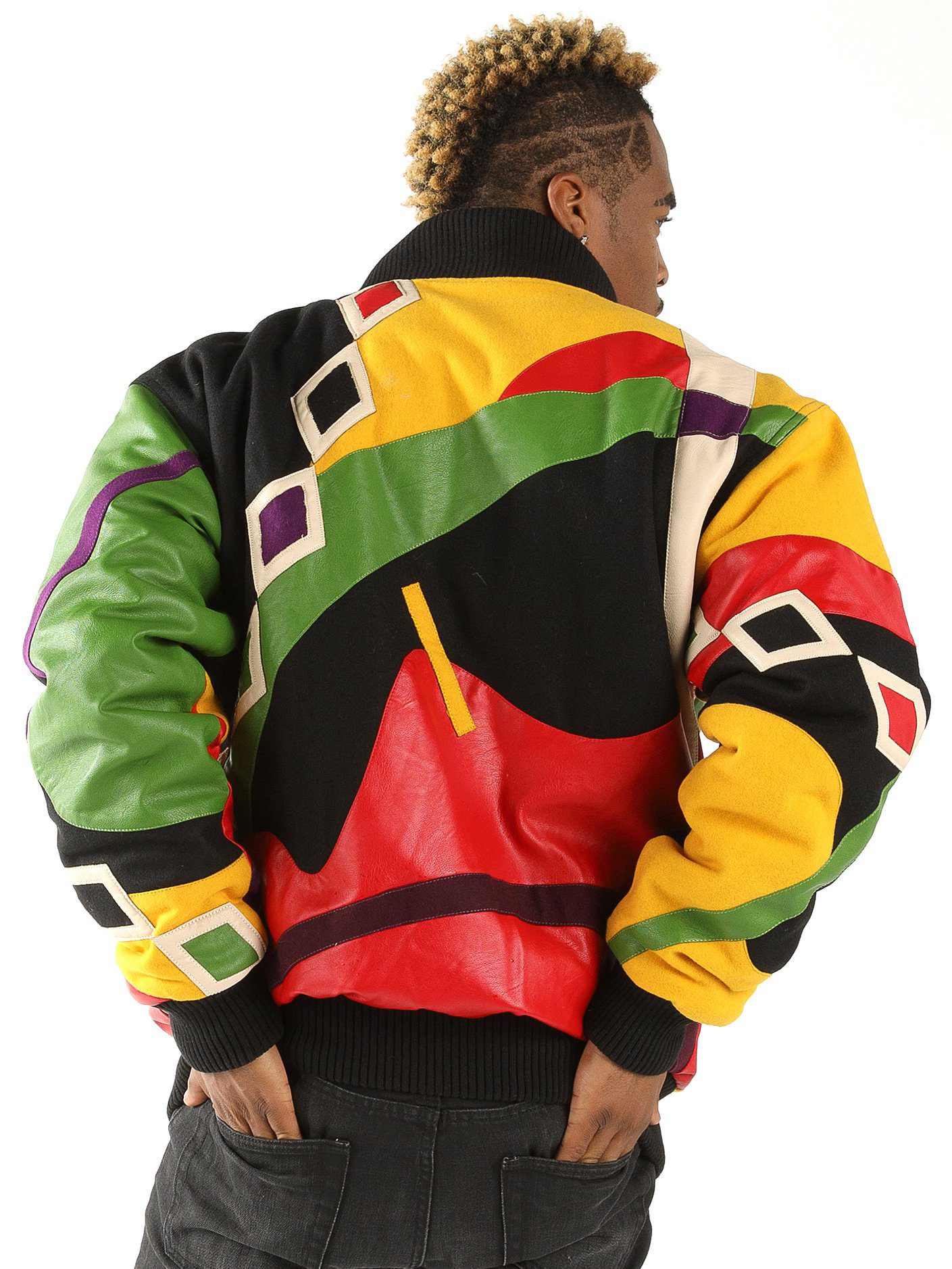 Pelle Pelle Red Abstract Bomber Jacket view 2