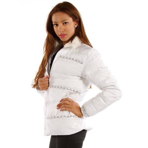 Pelle Pelle White Stud Ladies Puffer Jacket