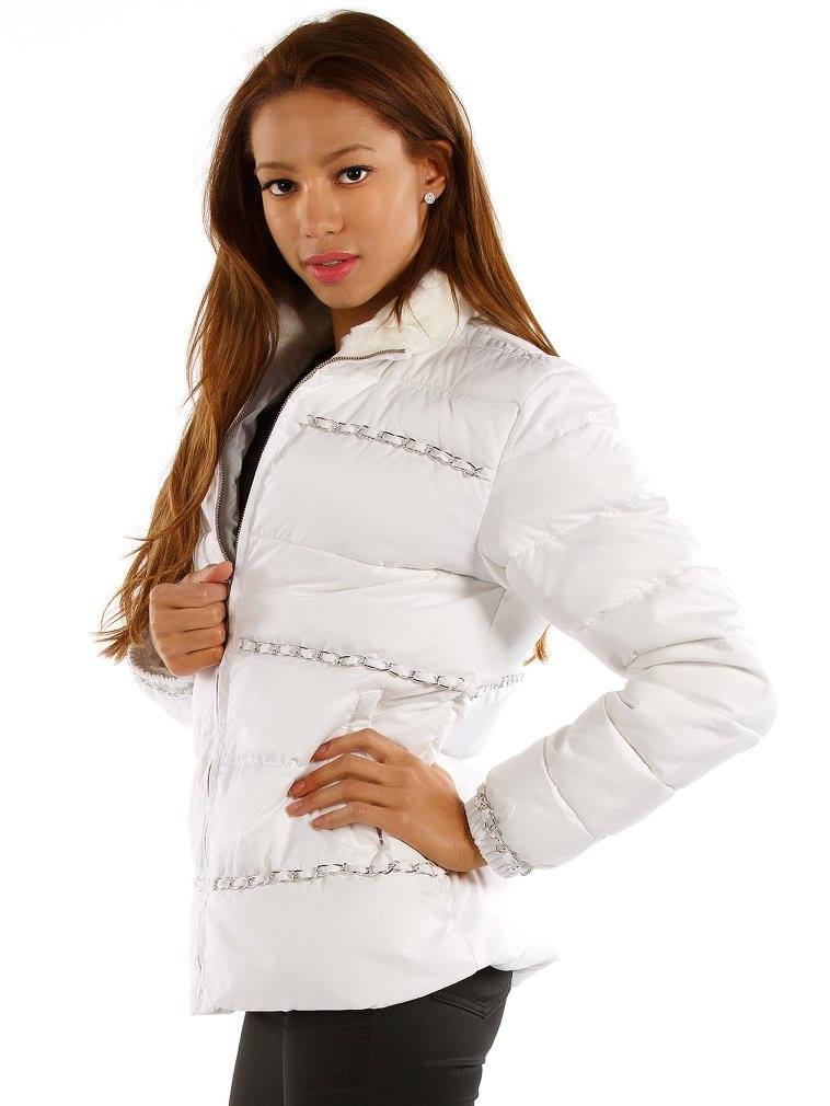 Pelle Pelle White Stud Ladies Puffer Jacket