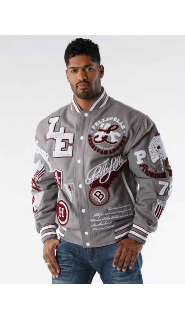 Pelle Pelle Grey Varsity Jacket