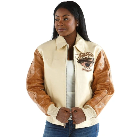 Cream Leather Jacket Pelle Pelle