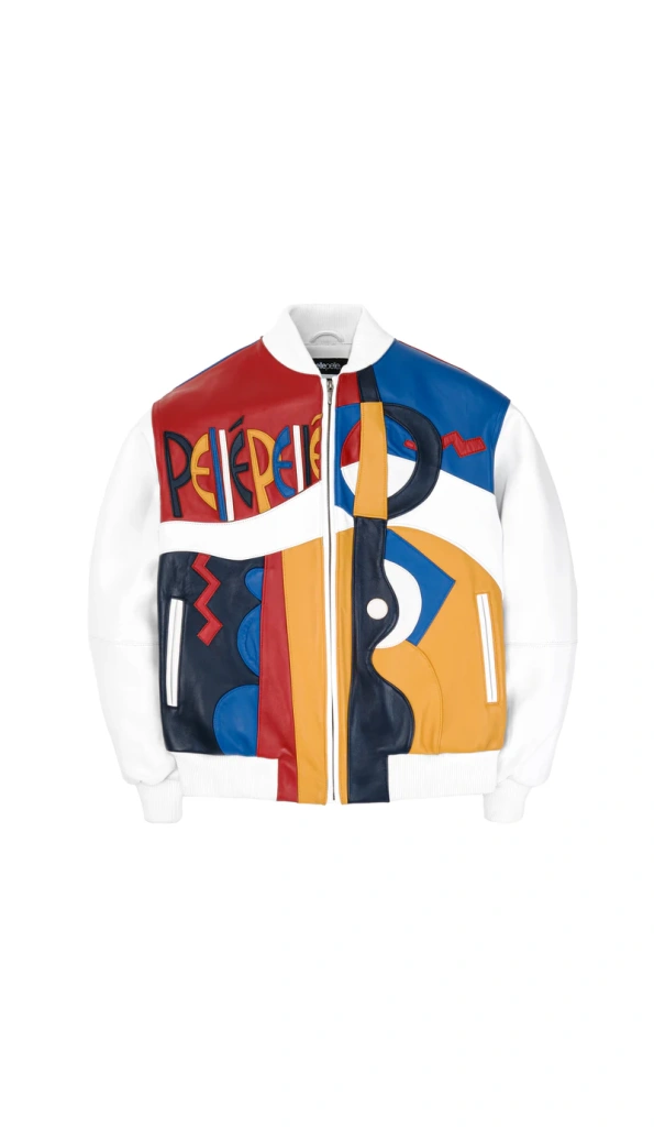 Pelle Pelle White Red Blue Picasso Leather Jacket | Men & Women