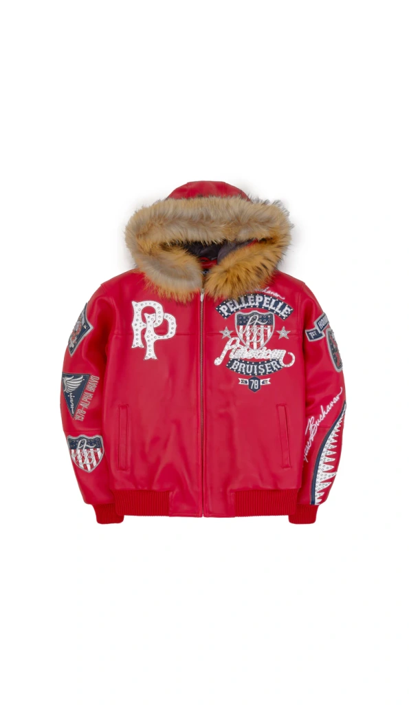 Pelle Pelle American Bruiser Red Hooded Jacket