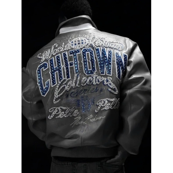 Pelle Pelle Grey ChiTown MB Leather Jacket | Men Jacket view 2