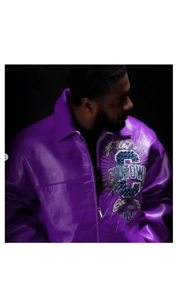 Pelle Pelle Men ChiTown Purple Leather Jacket