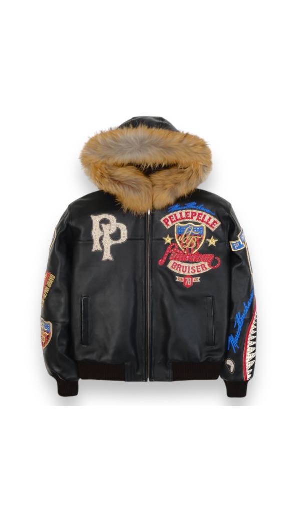 Pelle Pelle American Bruiser Black Hooded Jacket