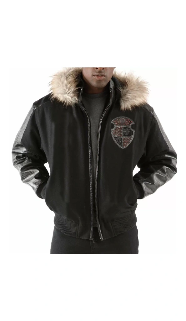 Pelle Pelle Black Dynasty Men Fur Hood Jacket | Wool Jacket