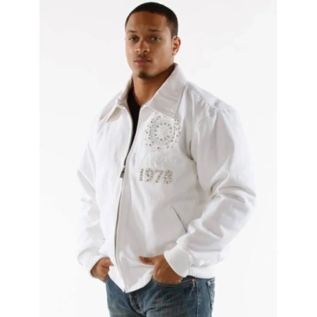 Pelle Pelle Men USA White Leather Jacket