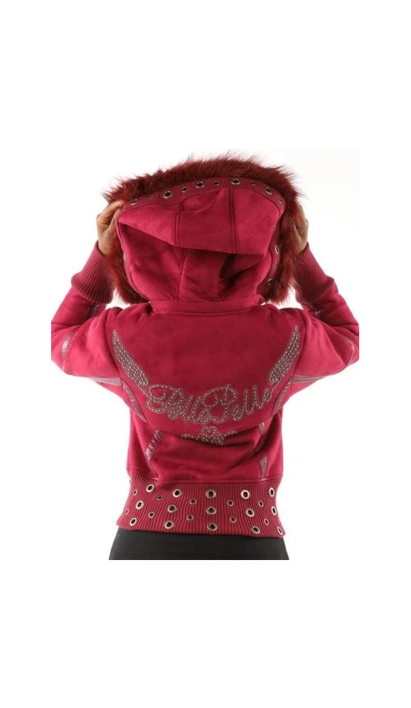 Pelle Pelle Pink Fur Hood Women Jacket | Wool Jacket