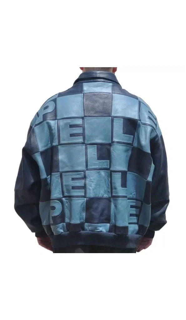 Pelle Pelle Navy Blue Men Leather Jacket