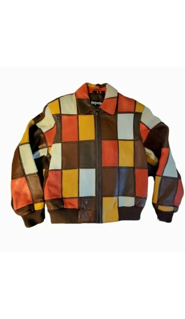 Pelle Pelle Boxes Multicolor Leather Jacket