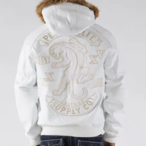Pelle Pelle White Supply Co Leather Jacket | Fur Hood Jacket view 2