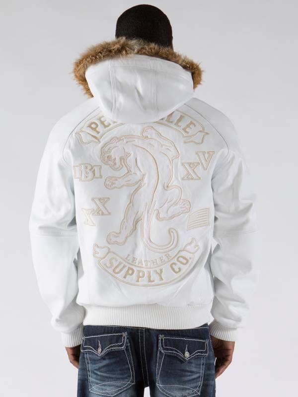 Pelle Pelle White Supply Co Leather Jacket | Fur Hood Jacket view 2