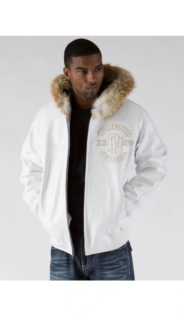 Pelle Pelle White Supply Co Leather Jacket | Fur Hood Jacket