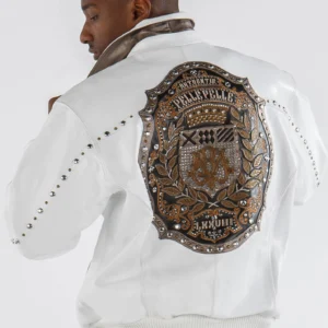 Pelle Pelle Men Emblem MB Leather Jacket | White Jacket view 2