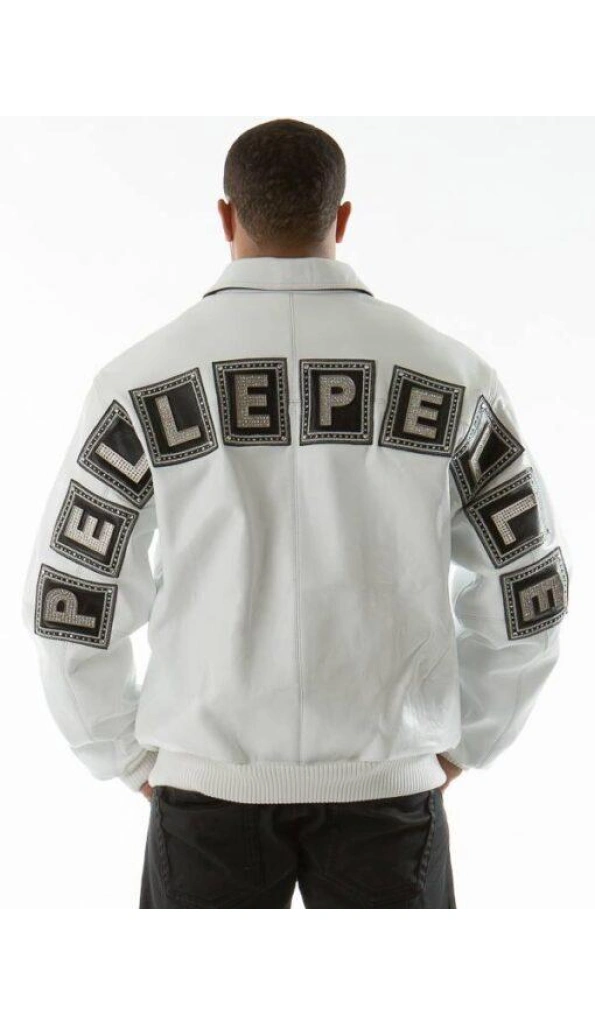 Pelle Pelle Men White Jeweled Jacket | Leather Jacket