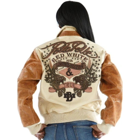 Pelle Pelle Cream And Brown Leather Jacket