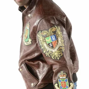 Pelle Pelle Men Brown Patched Leather Jacket | MB Jacket