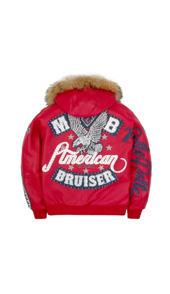 Pelle Pelle American Bruiser Fur Hood Jacket | Red Jacket