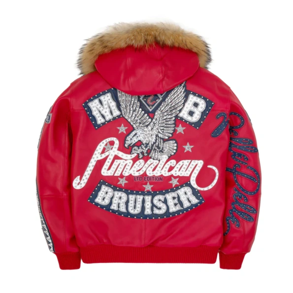 Pelle Pelle American Bruiser Fur Hood Jacket | Red Jacket