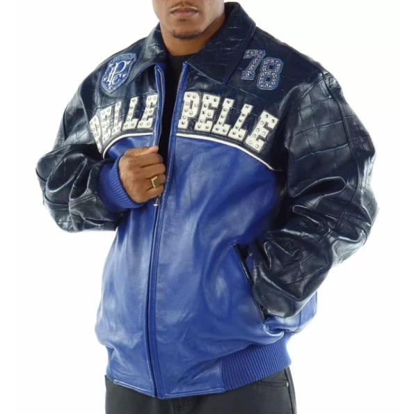Pelle Pelle Blue Heritage Croc Leather Jacket | Men Jacket