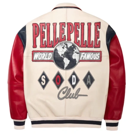 Pelle Pelle World Famous White Varsity Jacket