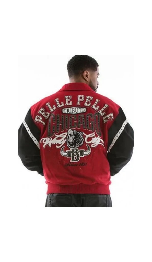 Pelle Pelle Maroon Tribute Chicago MB Jacket | Wool Jacket