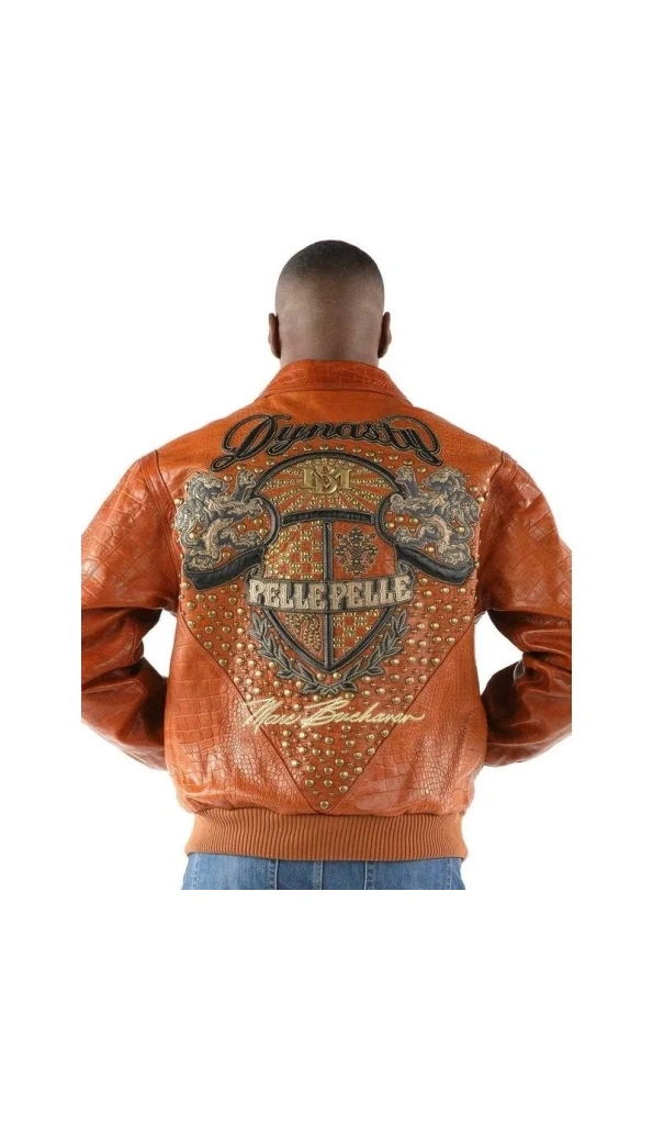 Pelle Pelle Men Brown Dynasty Studded Jacket