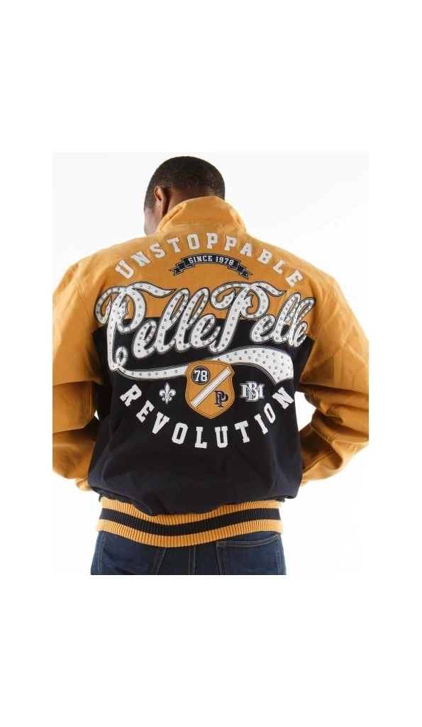 Pelle Pelle Men Yellow Varsity Wool Jacket | MB Jacket