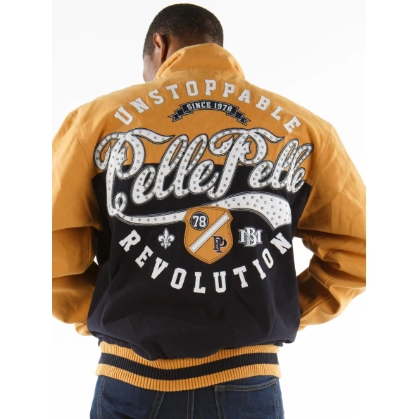 Pelle Pelle Men Yellow Varsity Wool Jacket | MB Jacket