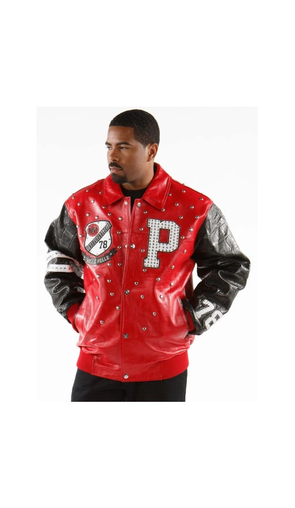 Pelle Pelle Men Studded 90s Leather Jacket