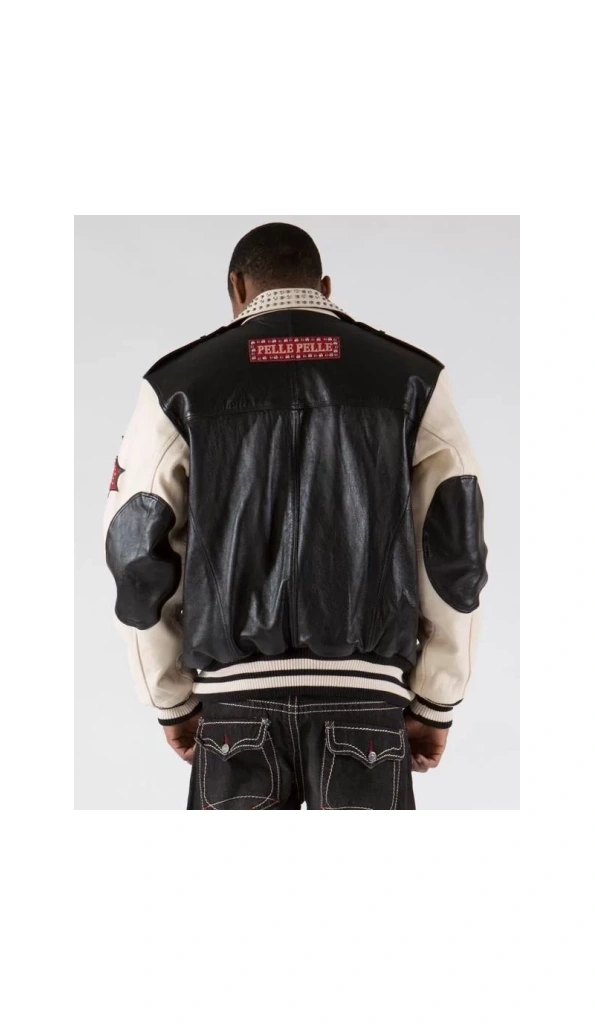 Pelle Pelle Cream Studs Biker Leather Jacket